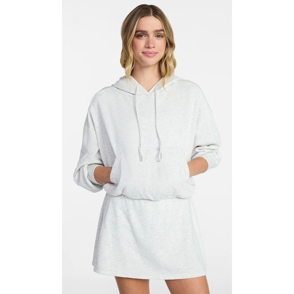 No Boundaries Juniors Heather Bubble Hem Drawstring Hoodie Sweatshirt‎ Large
